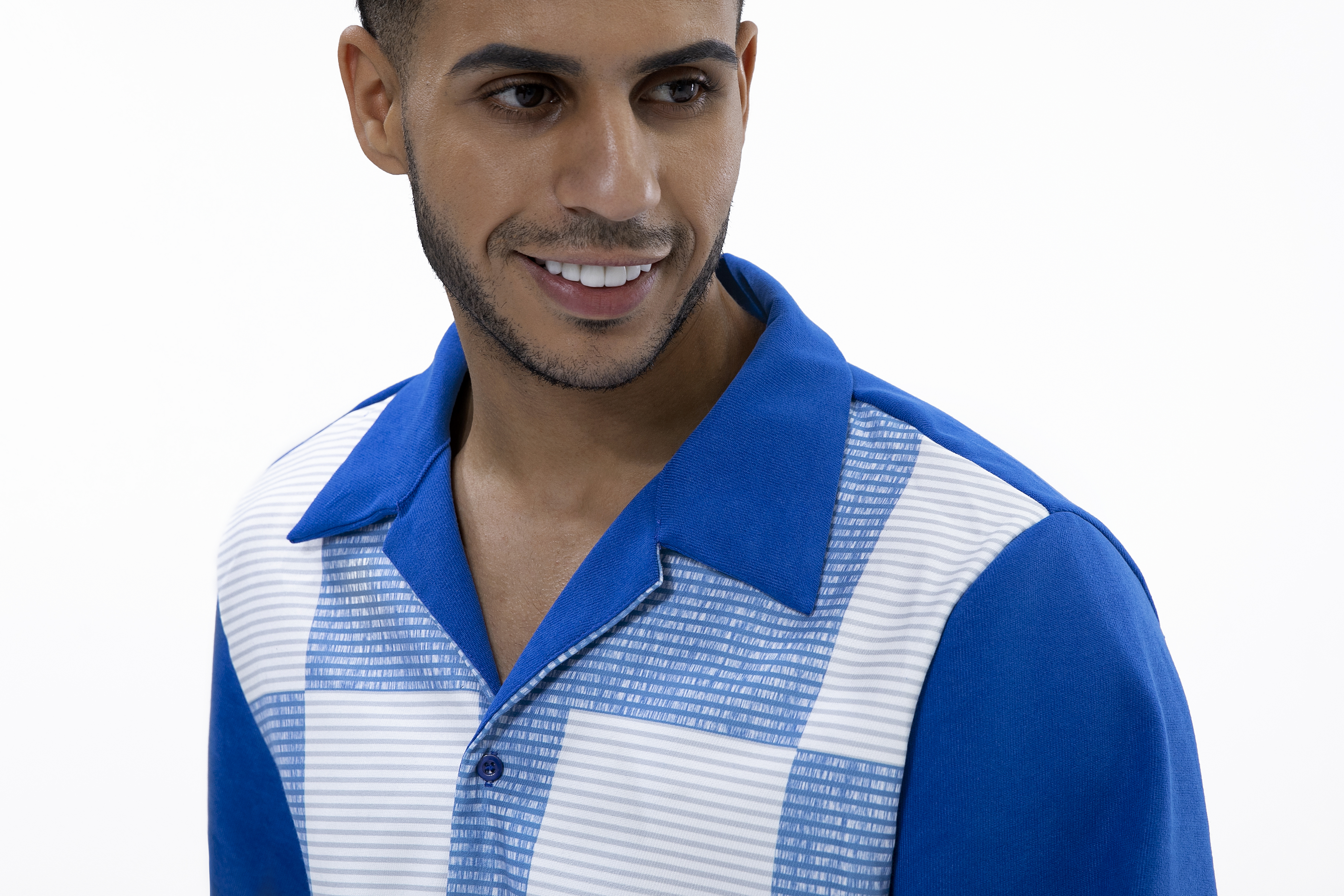 Suitmens Long Sleeve Trousers Blue Suede Two-Piece Walking Set