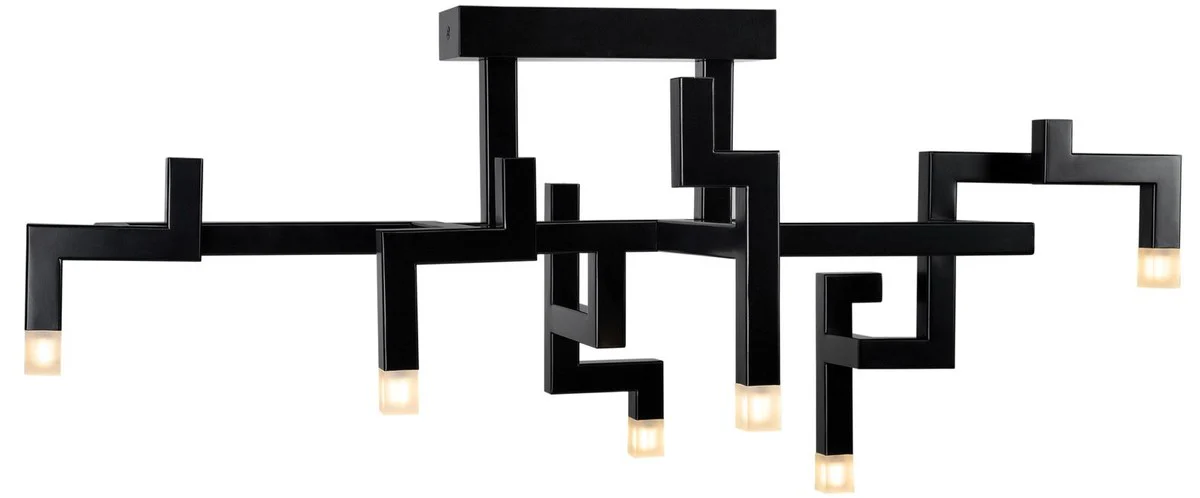 Casa Padrino sala de estar de lujo lámpara de techo LED de acero inoxidable negro 73,5 x 30,5 x H. 31,5 cm - Lámpara de Techo de Diseño con Revestimiento en Polvo