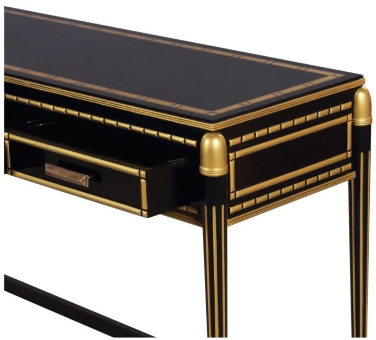 Casa Padrino mesa consola de lujo negro / oro 171 x 46 x H. 80 cm - Consola de Lujo con 4 Cajones