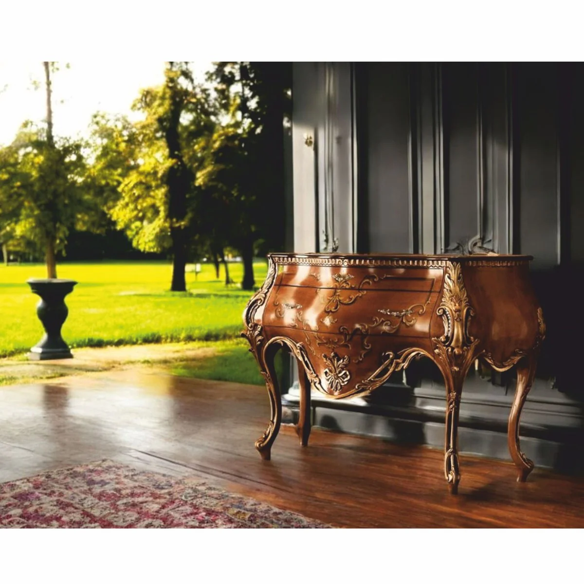 Casa Padrino c¨®moda barroco de lujo marr¨®n / oro 155 cm - Hecho en Italia