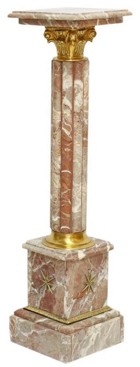 Casa Padrino conjunto de pilares de mármol barroco multicolor / oro - Magníficos pilares decorativos en estilo barroco - Accesorios decorativos barrocos - Noble y Magnífica