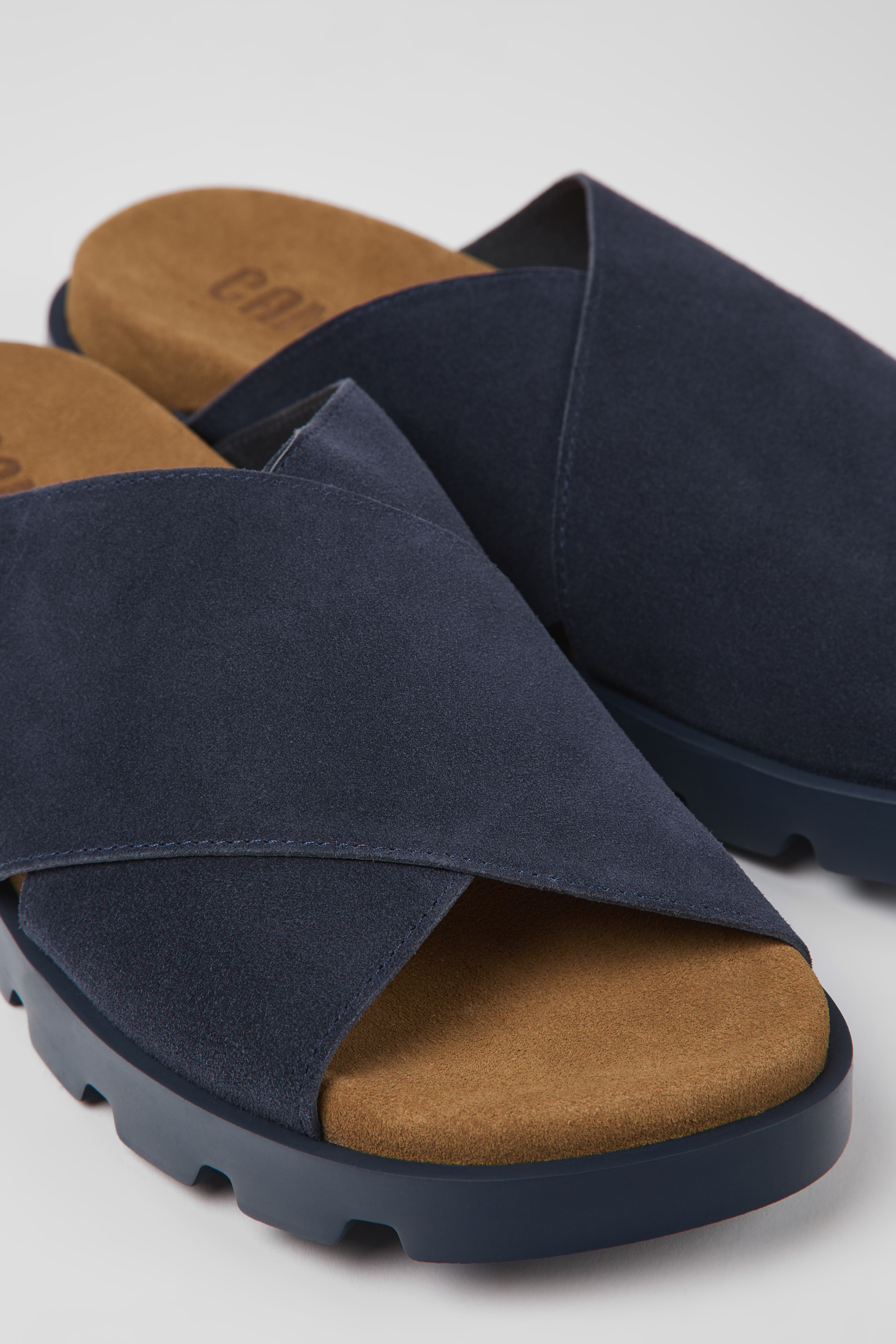 Brutus Sandal - Navy blue nubuck sandals for men
