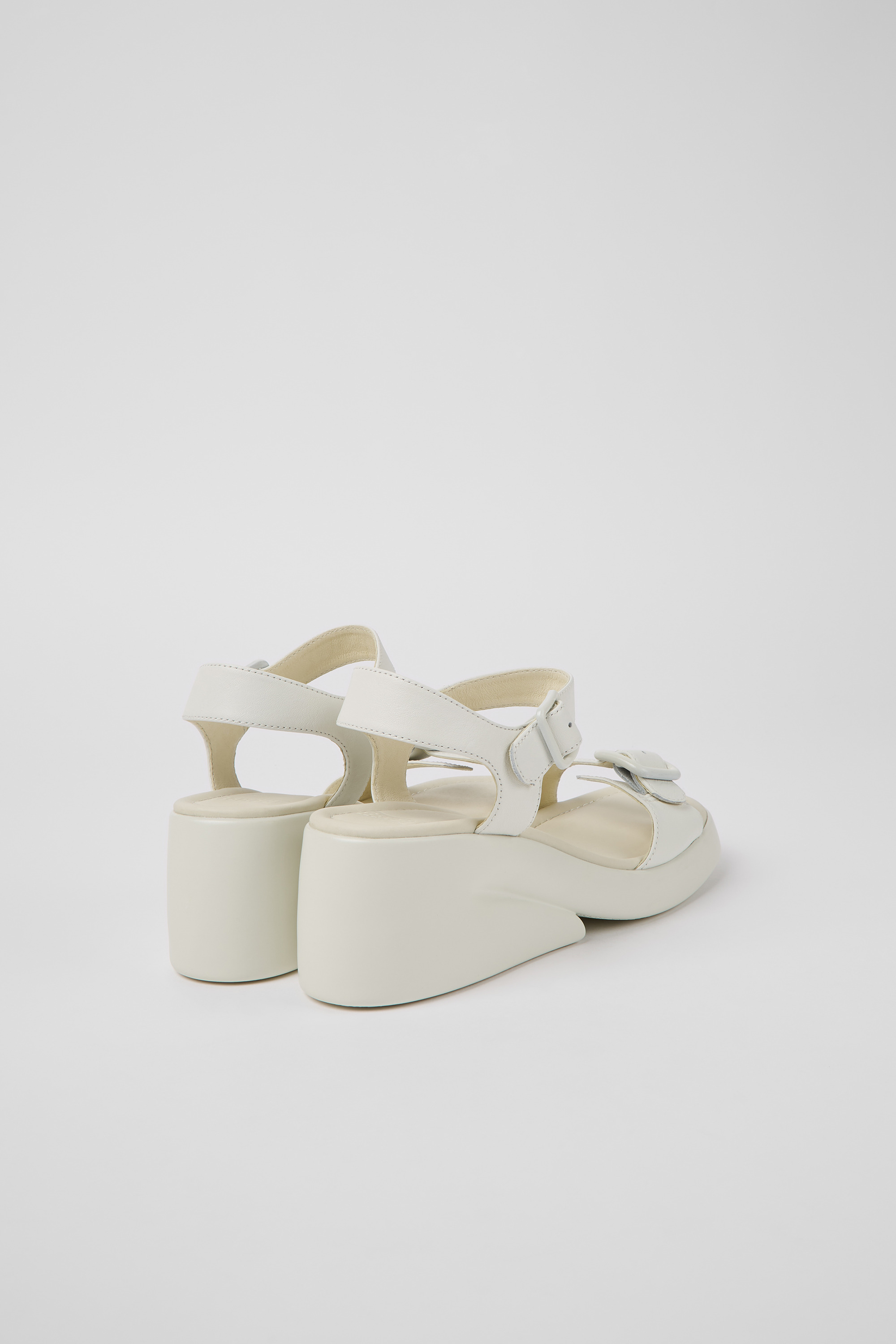 Kaah - White leather sandals for women