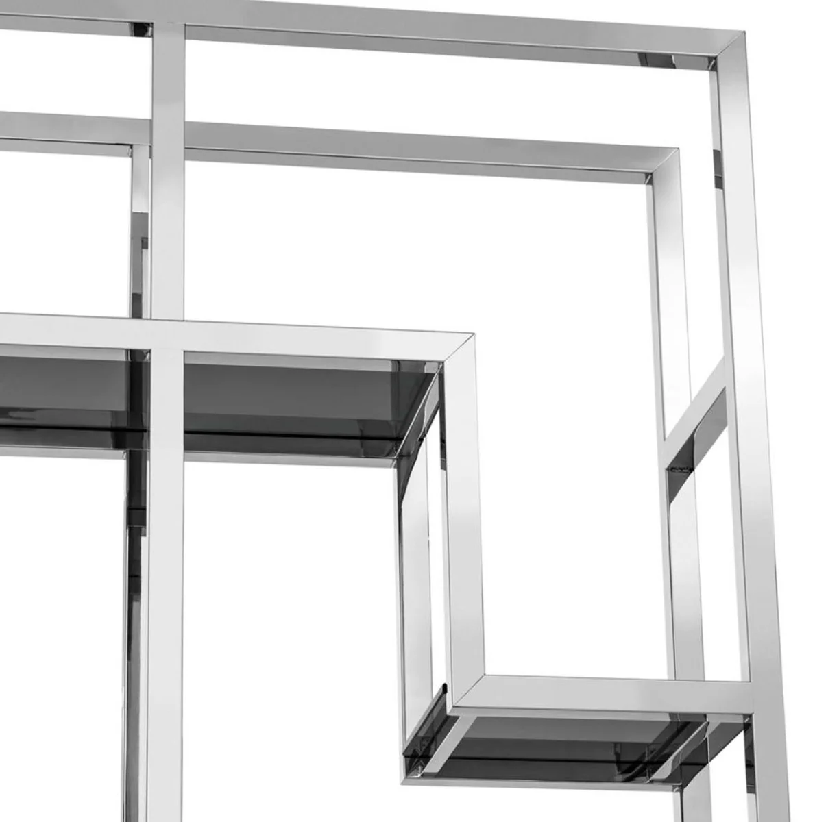 Casa Padrino Luxury Living Room Shelf Cabinet Silver / Black 108 x 29 x H. 240 cm - Luxury Furniture