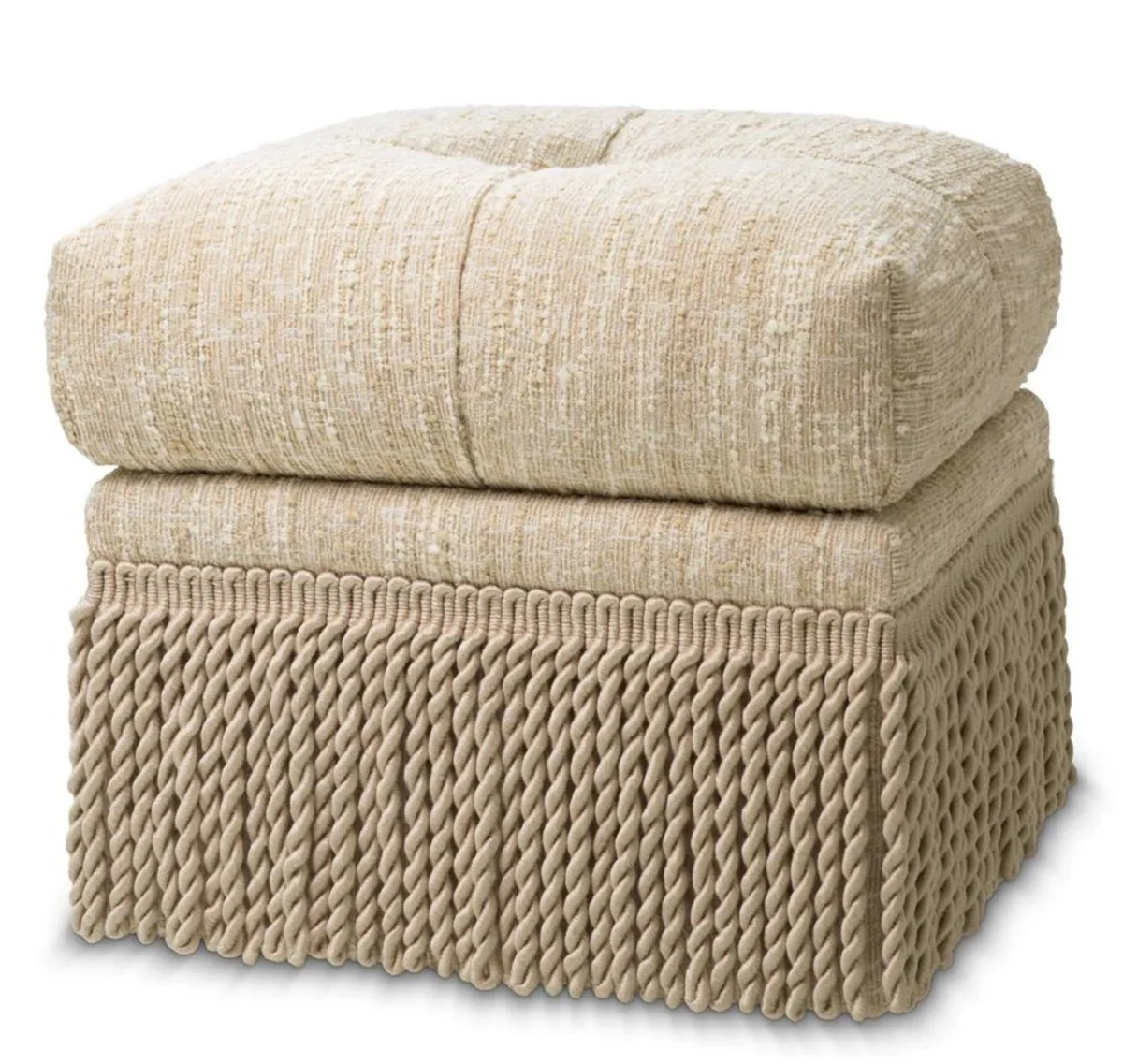 Casa Padrino taburete de lujo crema 53 x 53 x A. 47 cm - Taburete de sal¨®n y hotel