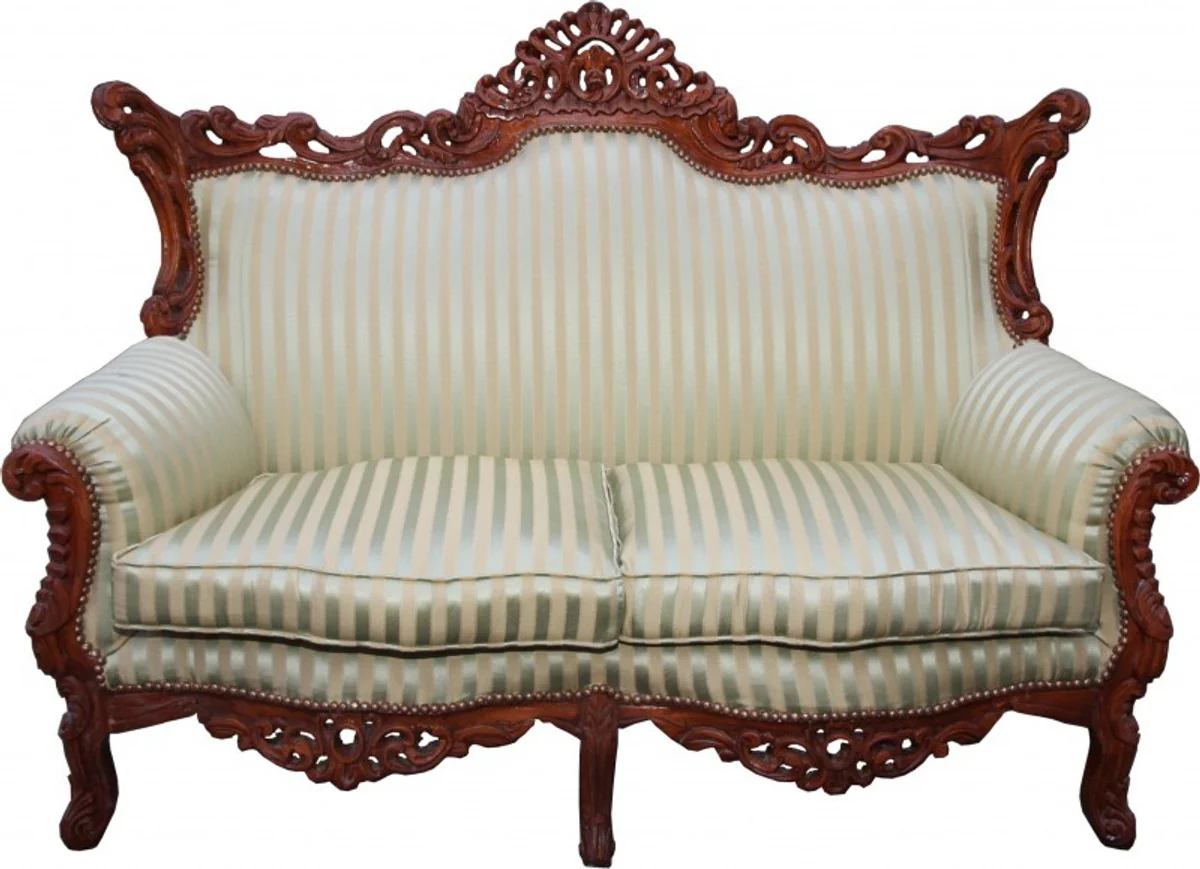 Casa Padrino Baroque 2-seater sofa master jade green / brown Mod3 - living room sofa furniture Lounge