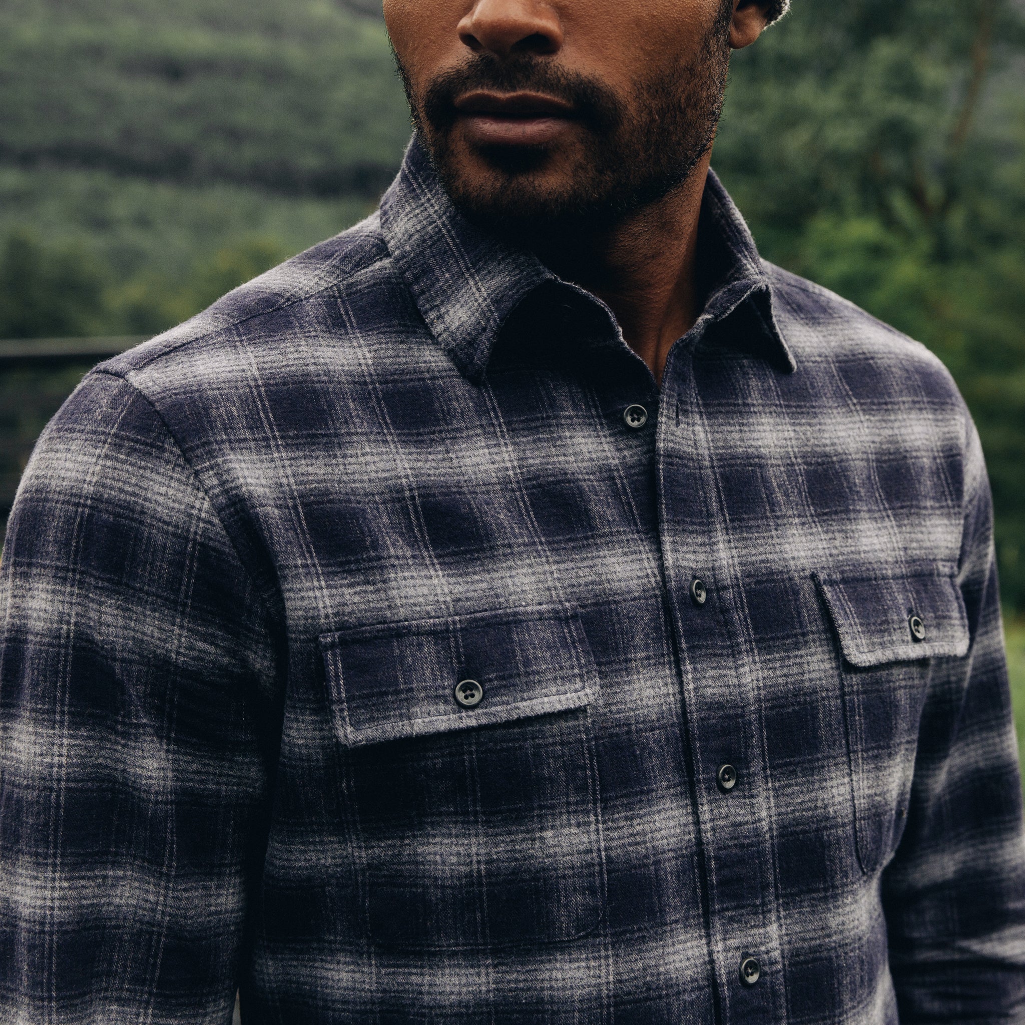 The Yosemite Shirt in Navy Shadow Plaid