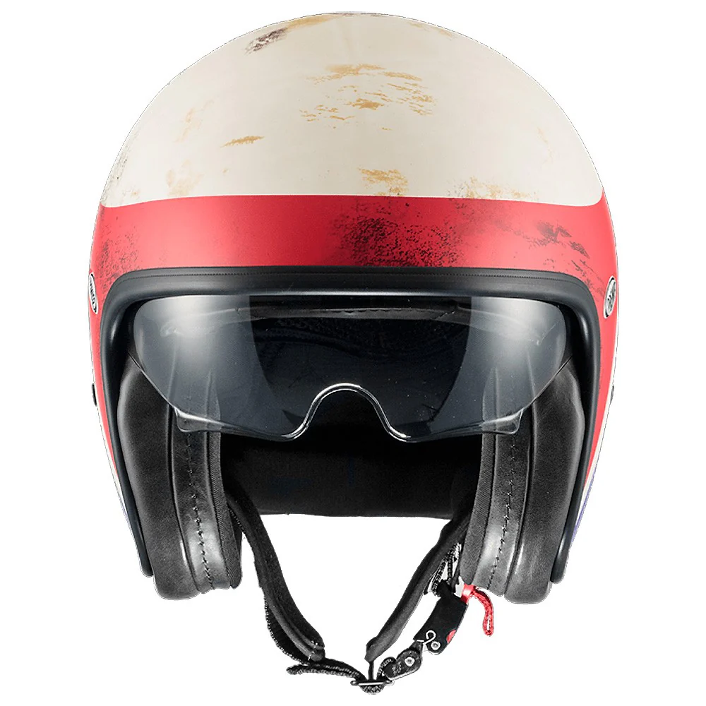CASCO JET PREMIER ROCKER ON 1 BM BLANCO / AZUL / ROJO