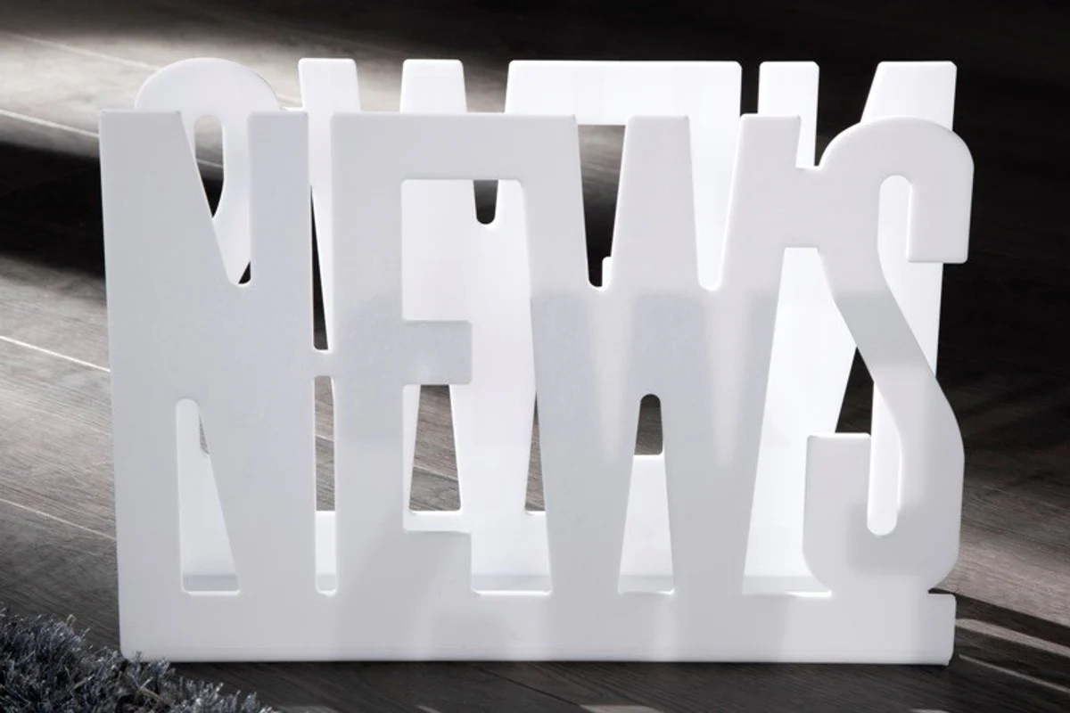 Casa Padrino designer magazine rack white Height: 29cm, Width: 42cm, Depth: 11cm - paper basket, magazine basket Newspaper