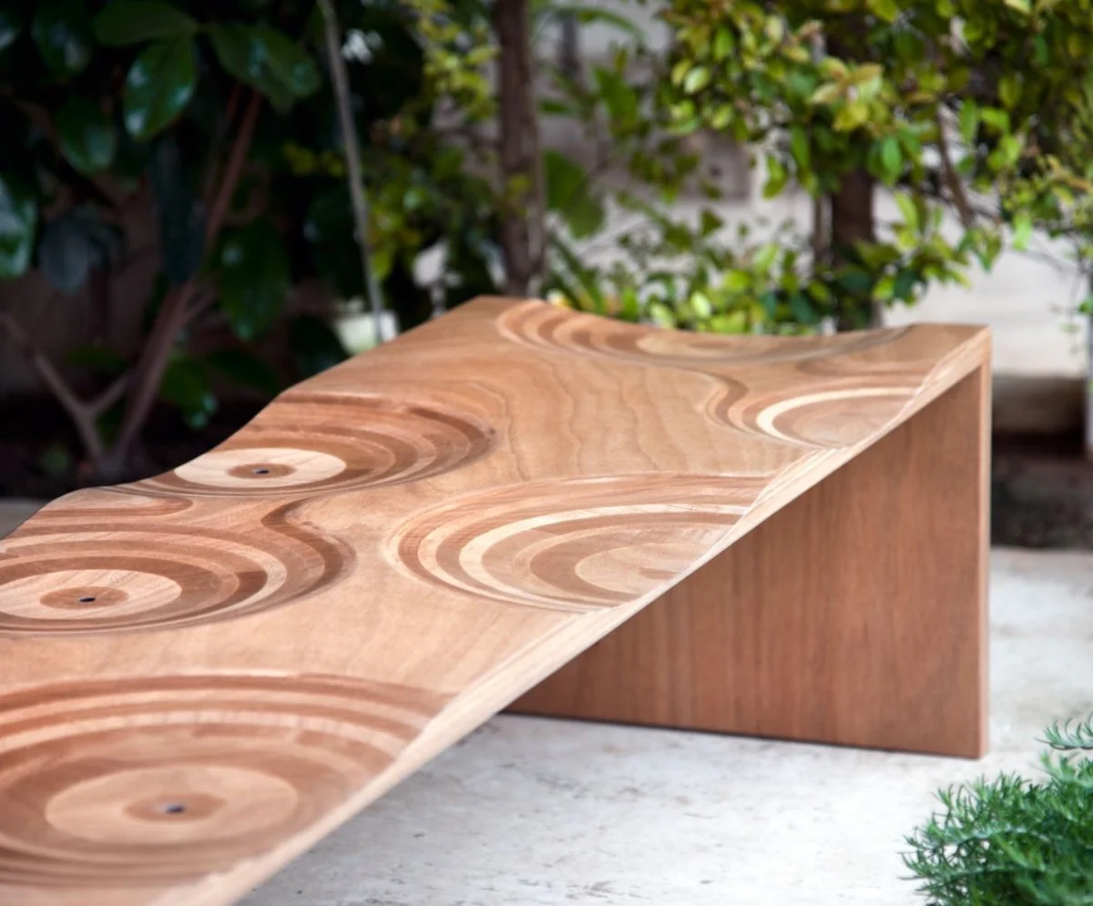 Casa Padrino Banco de Jard¨ªn de Lujo Natural / Marr¨®n 200 cm - Hecho en Italia