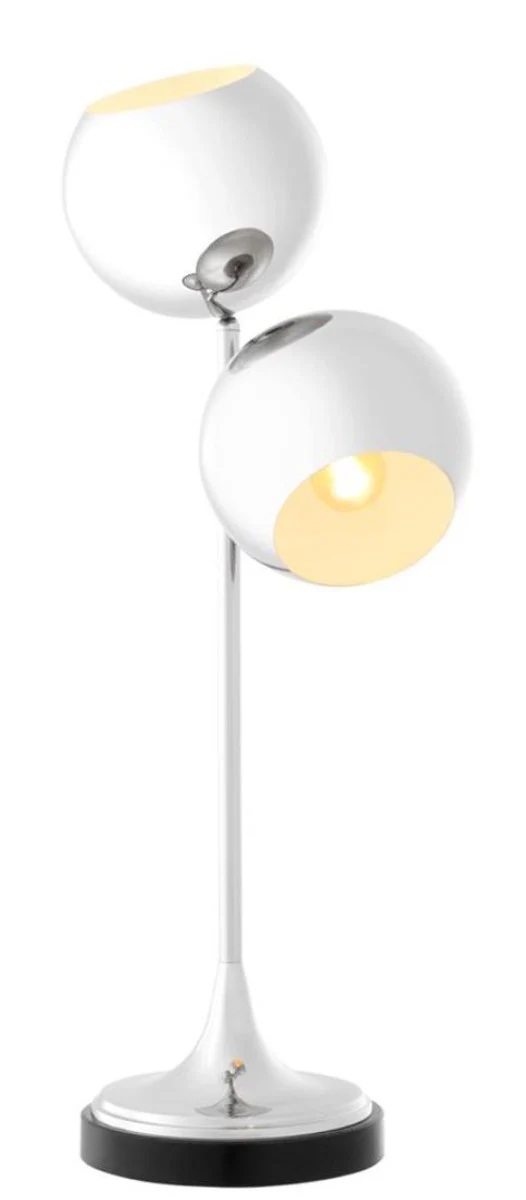 Casa Padrino lámpara de mesa plata / negro Ø 32 x H. 74 cm - Calidad de Lujo