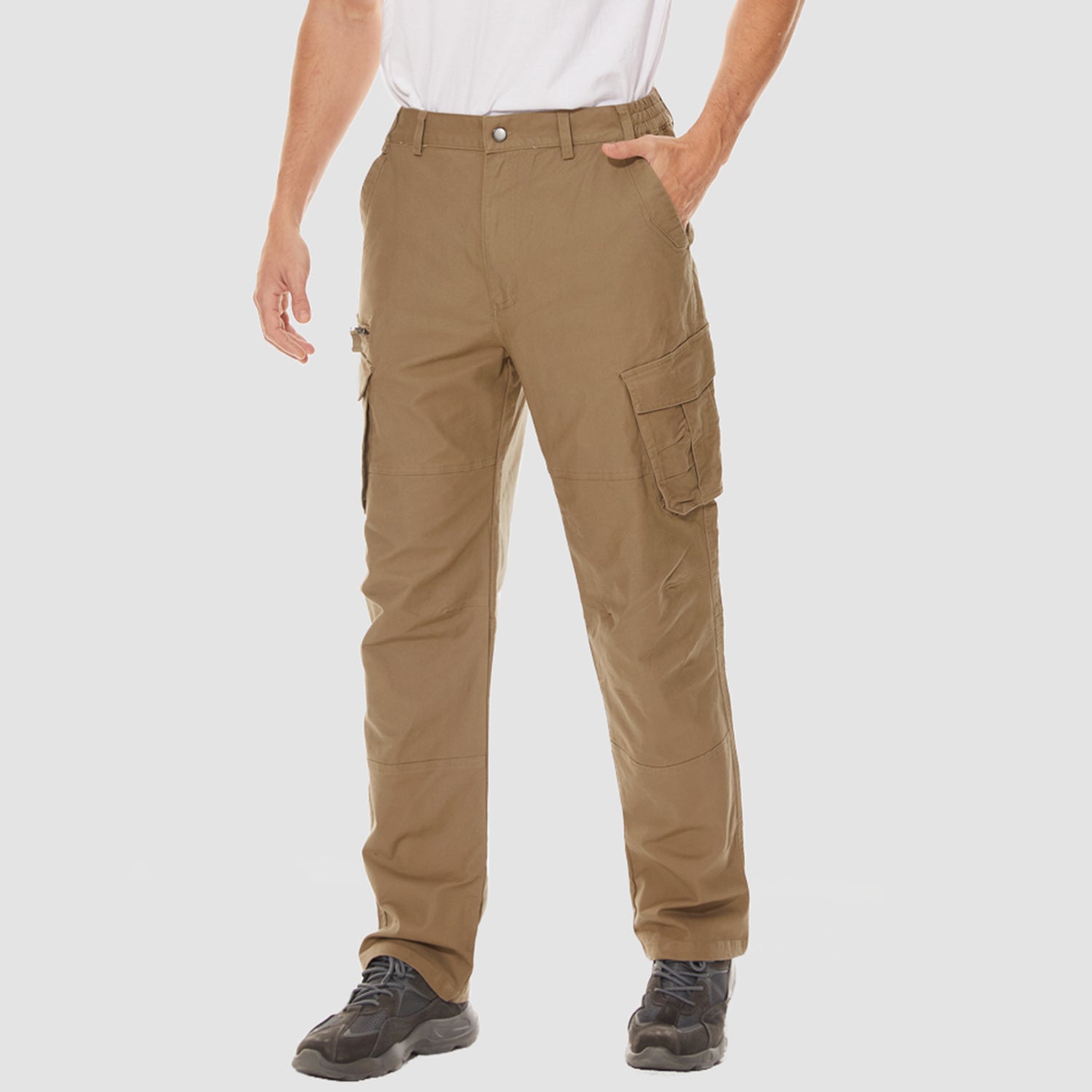 Men's Cargo Pants Ripstop Straight Leg Pants Outdoor Casual Fishing Pant with 7 Pockets