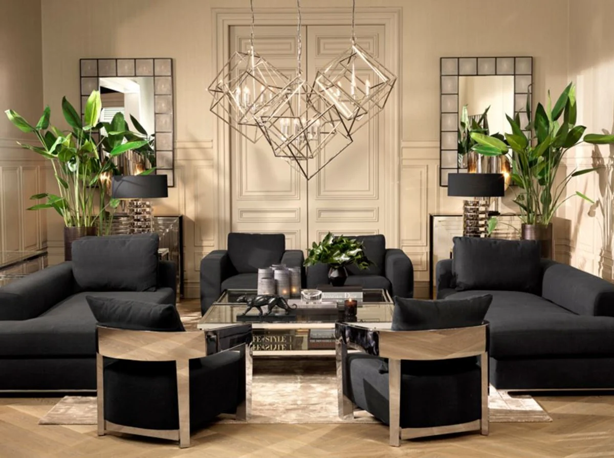 Sof¨¢ de dise?o Casa Padrino negro lado derecho 231 x 101 x 85 cm H. - muebles de sala de lujo