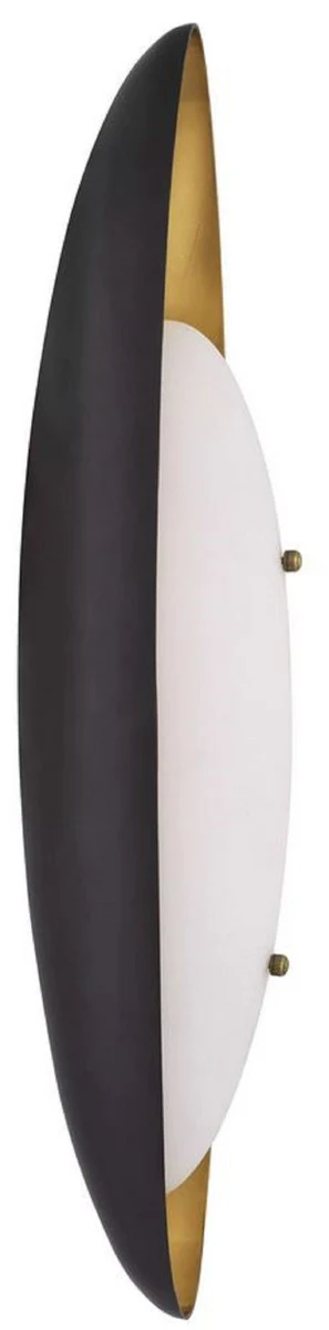 Casa Padrino lámpara de pared de lujo latón antiguo / blanco 16 x 13 x A. 59 cm - Lámpara de pared de salón con pantalla de vidrio - Luces de lujo - Calidad de lujo