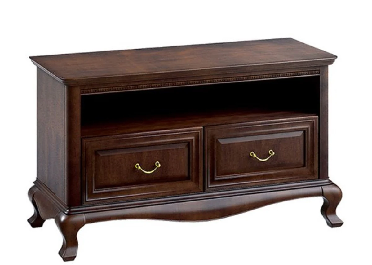 Casa Padrino aparador art nouveau de lujo marr¨®n oscuro 115,6 x 45,6 x H. 68,2 cm - Mueble de Televisi¨®n con 2 Cajones - Muebles de Sala