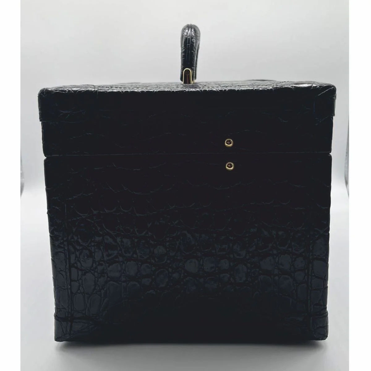 Casa Padrino neceser de maquillaje de lujo de piel aut¨¦ntica negro / oro 28 x 16 x A. 16 cm