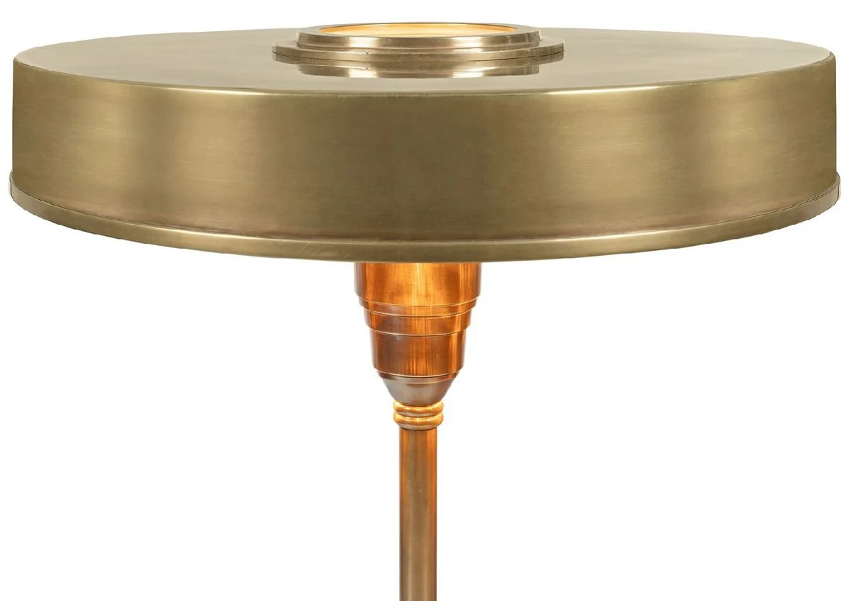 Casa Padrino lámpara de mesa Art Deco de lujo latón antiguo Ø 38 x A. 53 cm - Lámpara de escritorio redonda de latón - Luces de lujo - Interior de lujo