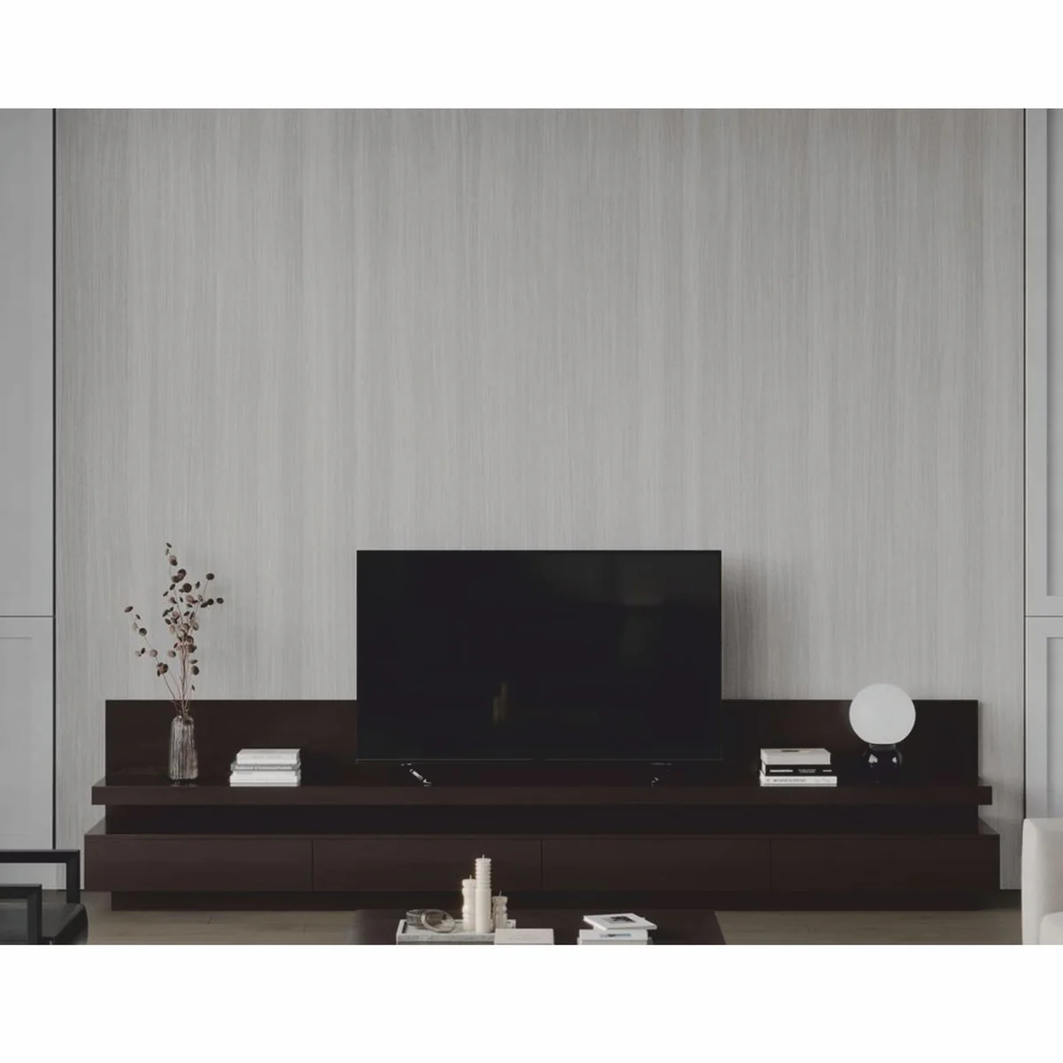 Casa Padrino gabinete de TV de lujo con 4 cajones marrón oscuro 400 cm - Muebles de salón y hotel