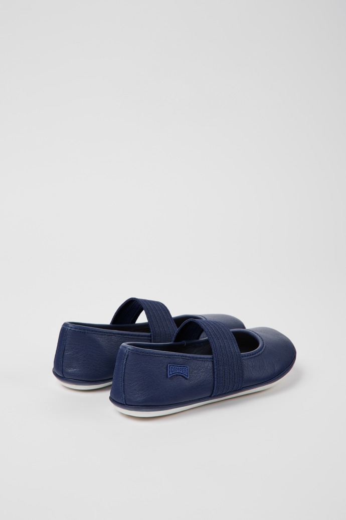 Right Blue leather ballerinas for boys