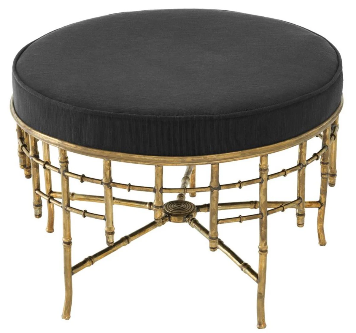 Casa Padrino taburete de dise?o vintage lat¨®n / negro 69 x H. 48,5 cm - muebles de lujo