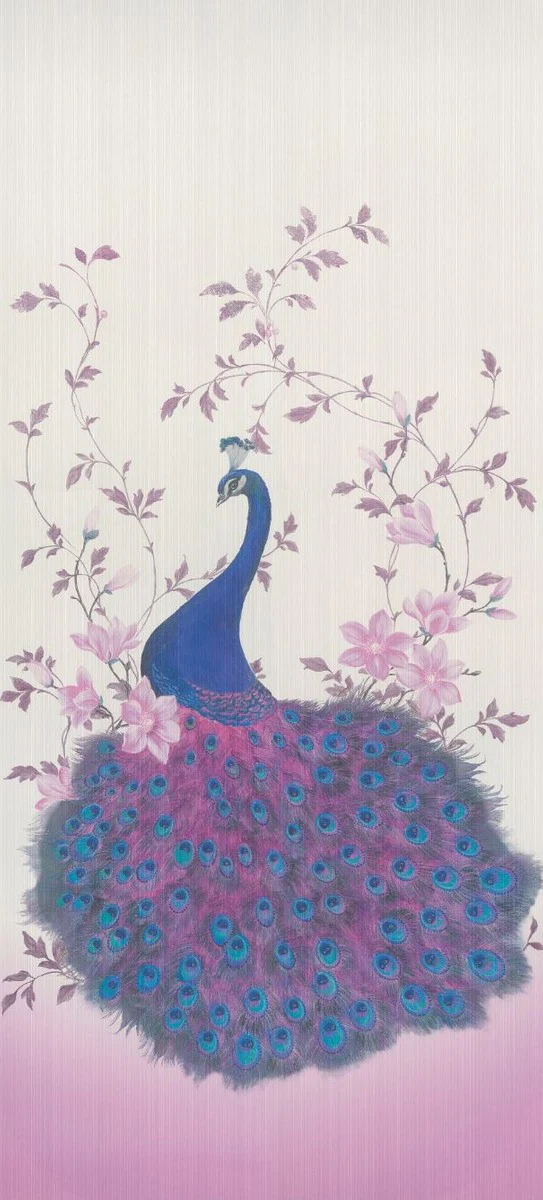 Harald Gl??ckler Designer Baroque Non-Woven Wallpaper 58512 - Peacock - Cream / Purple / Multicolor