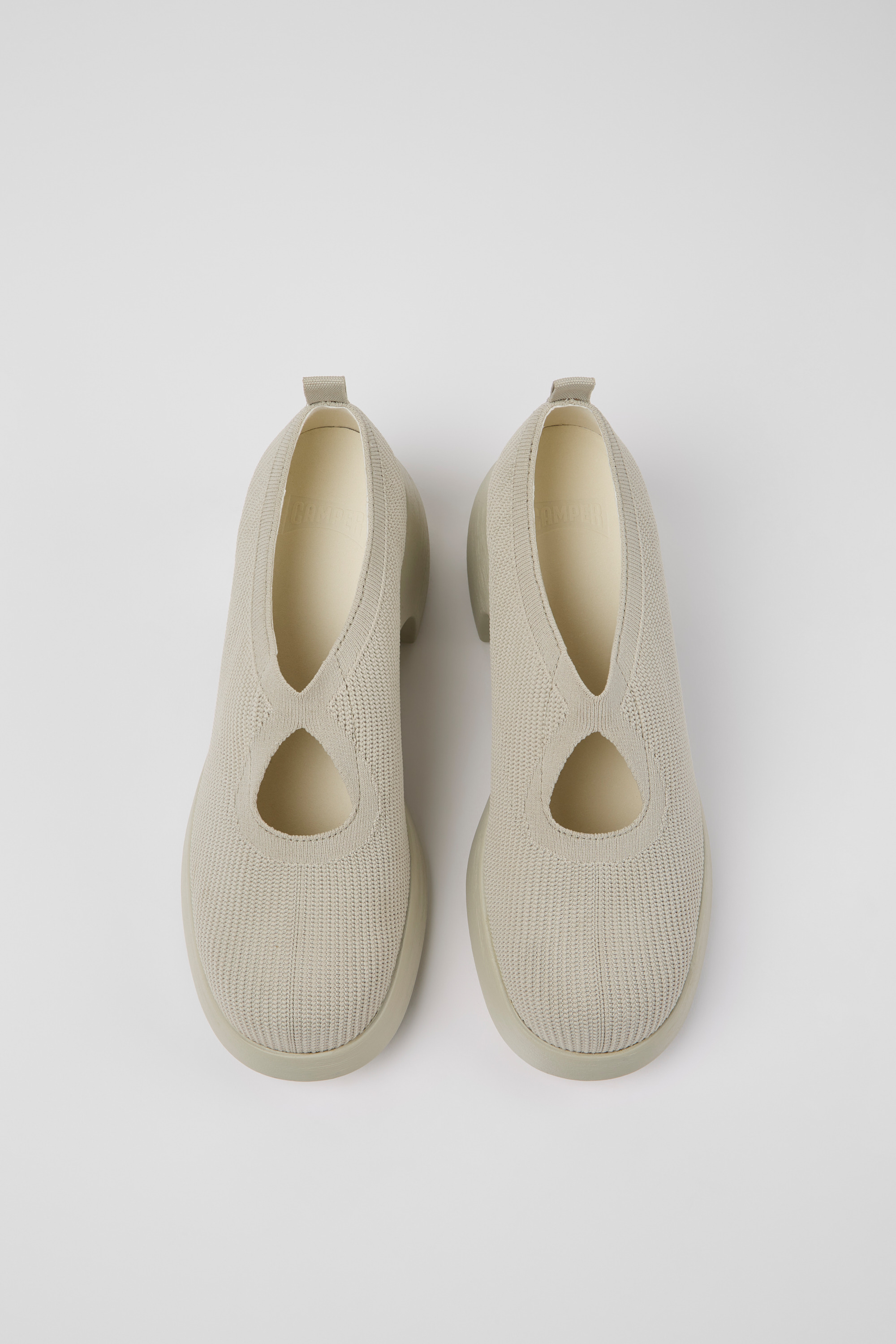 Thelma - Gray one-piece knit shoes for women