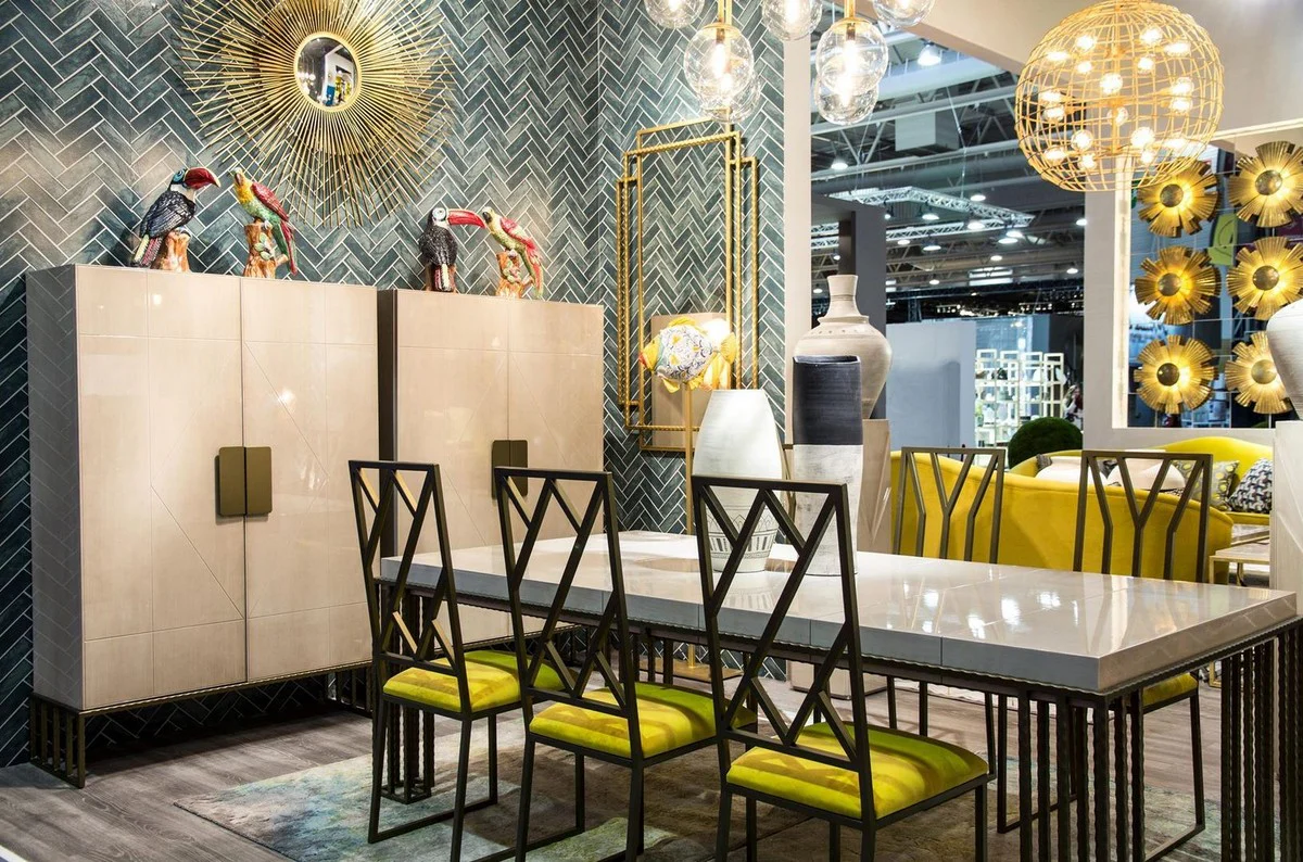 Casa Padrino armario de sal¨®n de dise?o crema / lat¨®n 120 x 45 x A. 175 cm - Muebles de Sal¨®n - Calidad de Lujo