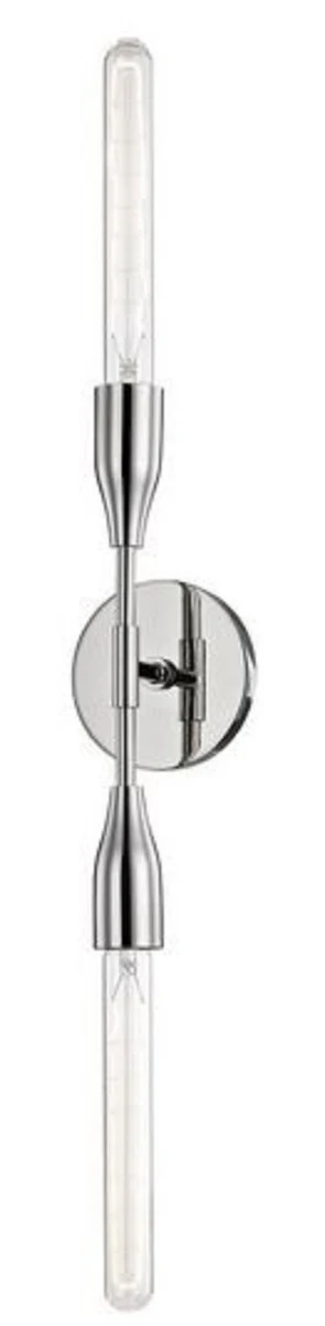 Casa Padrino lámpara de pared doble de lujo plata 12,1 x 8,9 x H. 76,2 cm - Colección de Lujo