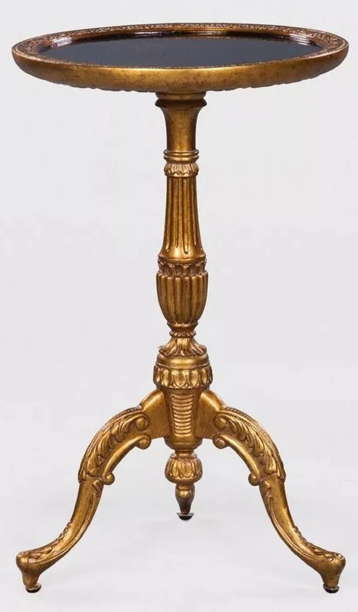 Casa Padrino mesa auxiliar barroco de lujo estilo chino oro antiguo / negro - Muebles Barrocos
