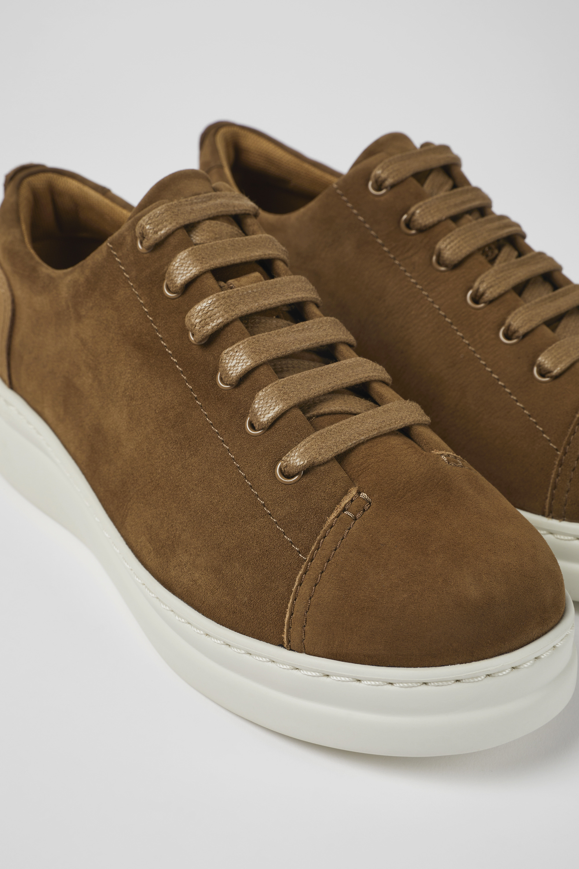 Runner Up - Brown nubuck sneakers for women