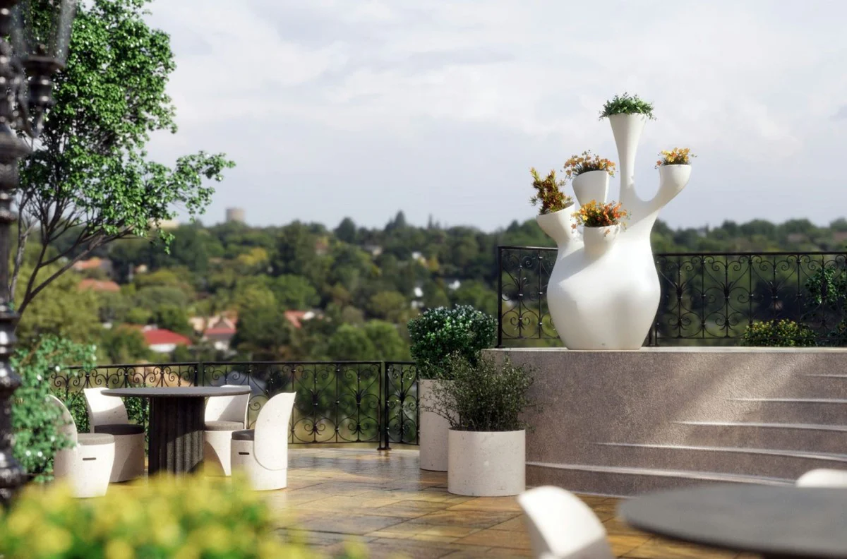 Casa Padrino maceta de lujo blanco mate 135 x 85 x A. 200 cm