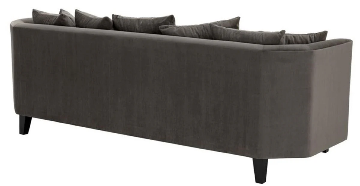 Casa Padrino sofá de lujo con cojines gris oscuro / negro 240 x 95 x H. 78 cm - Muebles de Salón de Lujo