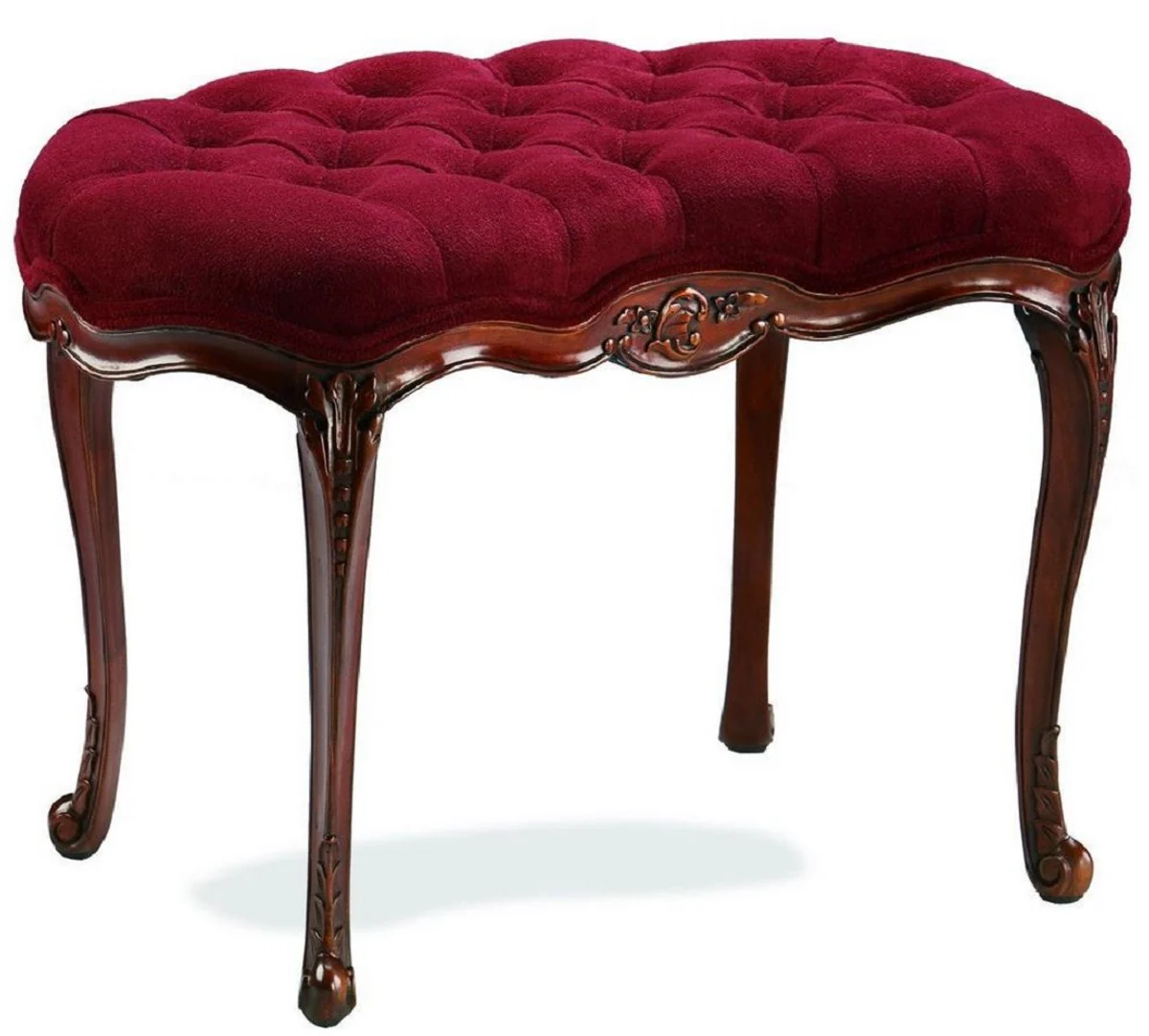 Casa Padrino taburete barroco de lujo rojo burdeos / marr¨®n - Otomana hecha a mano - Muebles de Sal¨®n en Estilo Barroco