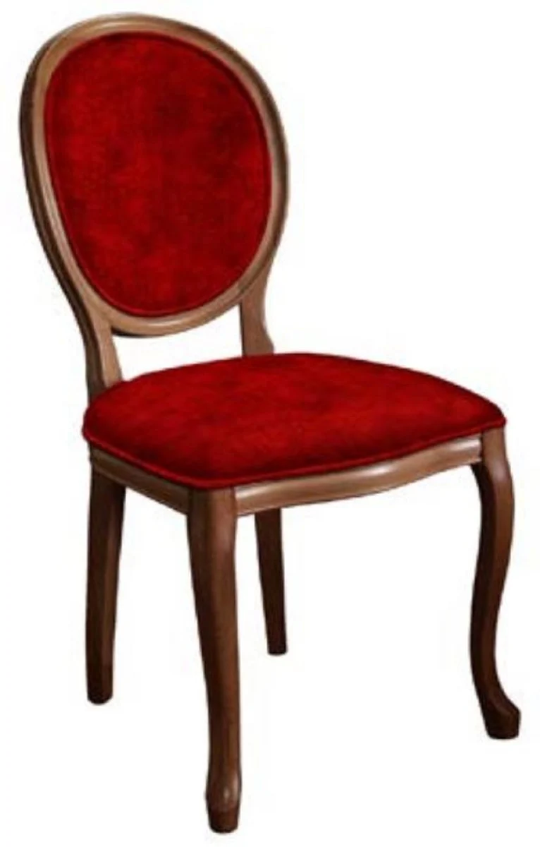 Casa Padrino silla de comedor barroco rojo burdeos / marr¨®n - Silla de estilo antiguo hecha a mano - Muebles de comedor de estilo barroco