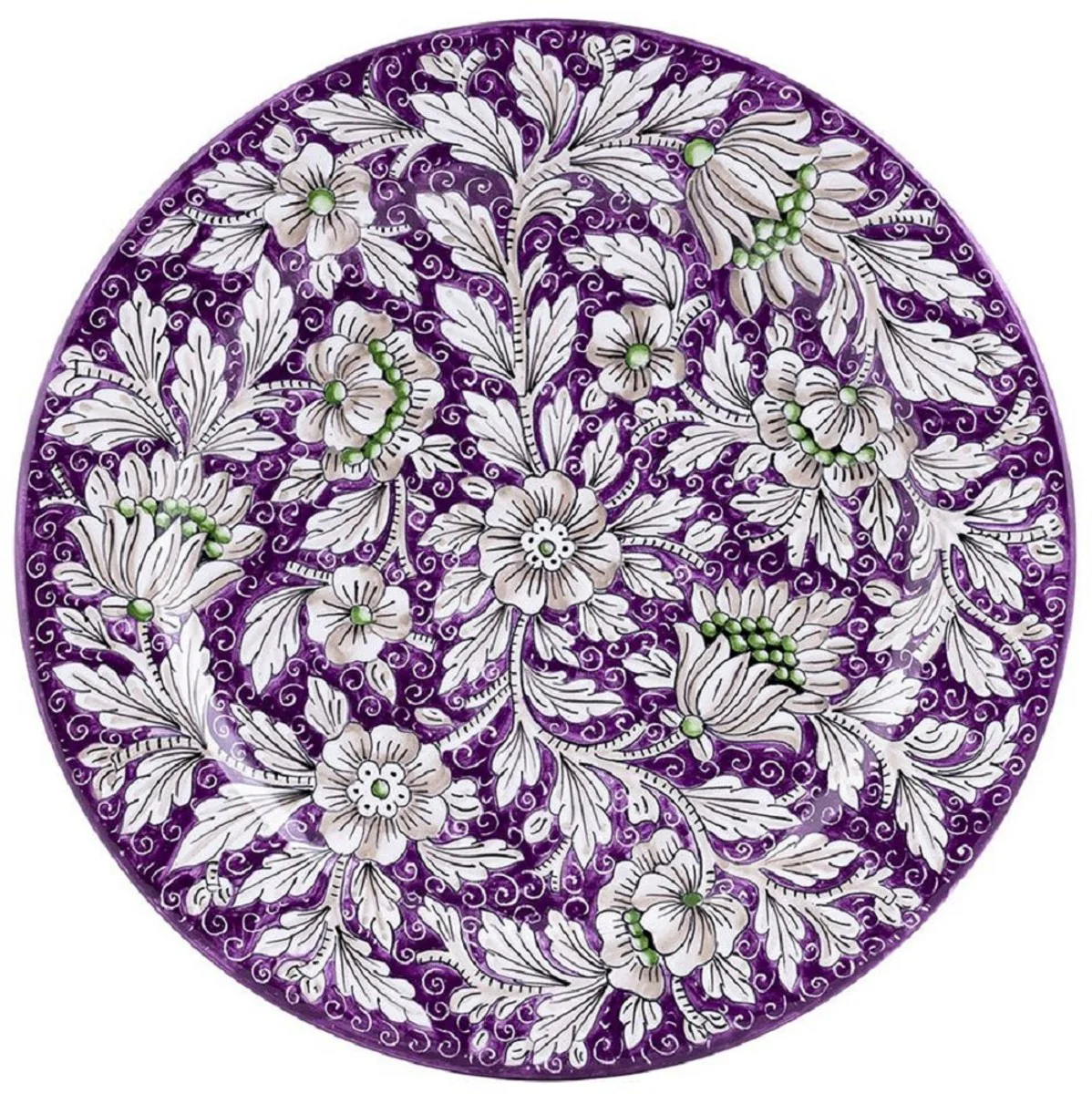 Casa Padrino conjunto de 6 platos de cer¨¢mica de lujo p¨²rpura ? 32 cm - Hecho en Italia