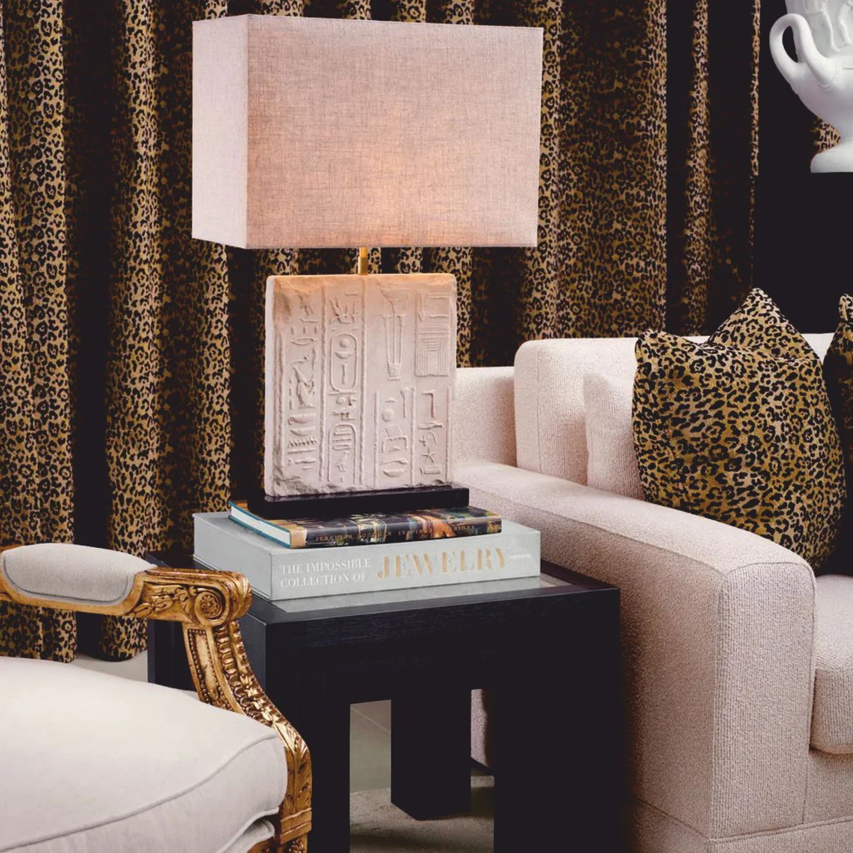 Casa Padrino cojín decorativo de lujo leopardo beige / negro 60 x 60 cm - Accesorios decorativos