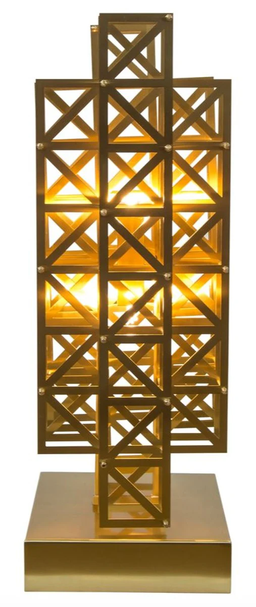 Casa Padrino dise?o l¨¢mpara de mesa lat¨®n claro 22 x 28 x H. 65 cm - muebles de hotel