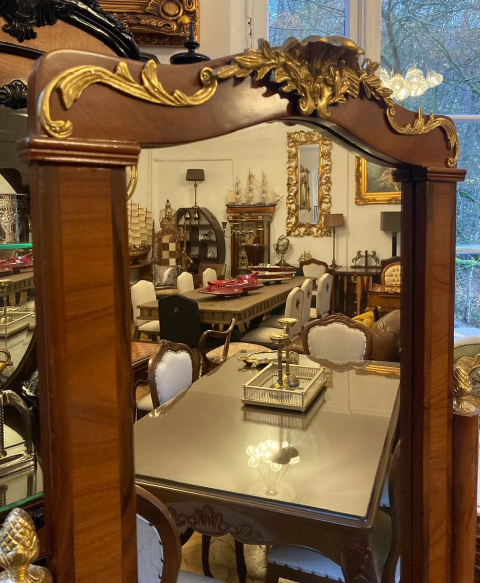 Casa Padrino espejo de pie barroco marr¨®n / oro - Espejo giratorio de madera maciza en estilo barroco - Espejo de dormitorio - Espejo de hotel - Muebles de dormitorio - Muebles Barrocos