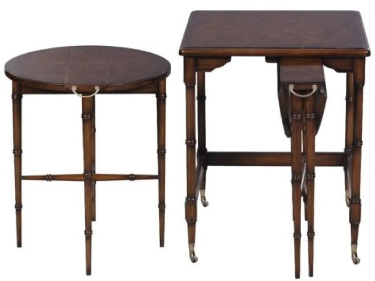 Casa Padrino conjunto de mesa auxiliar de lujo marr¨®n / marr¨®n oscuro 48 x 48 x H. 59 cm - Muebles para Hoteles