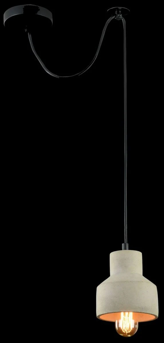 Casa Padrino Hanging Lamp / Pendant Lamp Gray Ø 12.5 x H. 13.5 cm - Modern Lamp with Concrete Lampshade