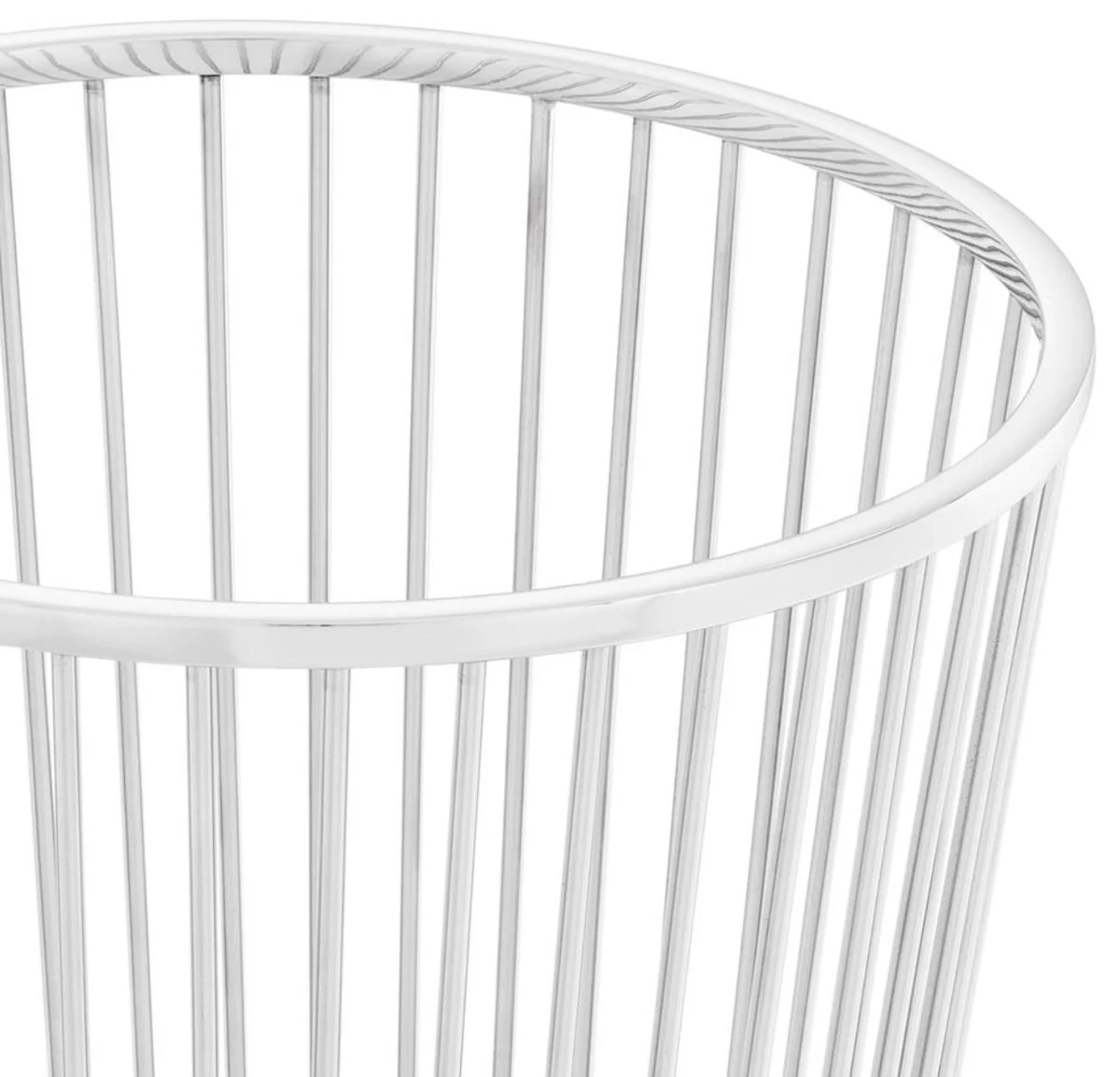 Casa Padrino cesta de ropa de lujo de acero inoxidable plata Ø 30 x H. 40,5 cm - Accesorios de Baño de Lujo