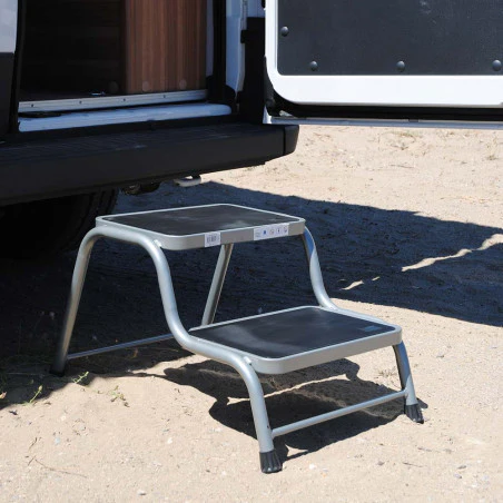 Summerline BANQUETA DOBLE Estoril acero - Escalón para caravana