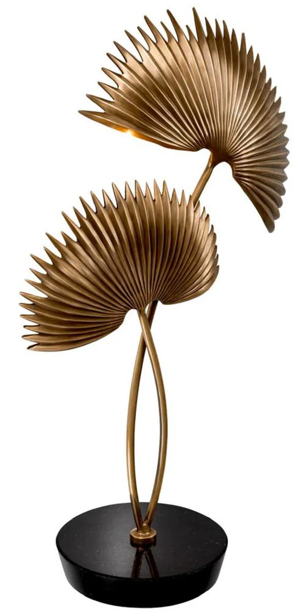 Lámpara de mesa de diseño Casa Padrino Oro antiguo / negro 42 x 20,5 x H 65 cm - Lámpara de mesa con base de granito - Colección Luxury