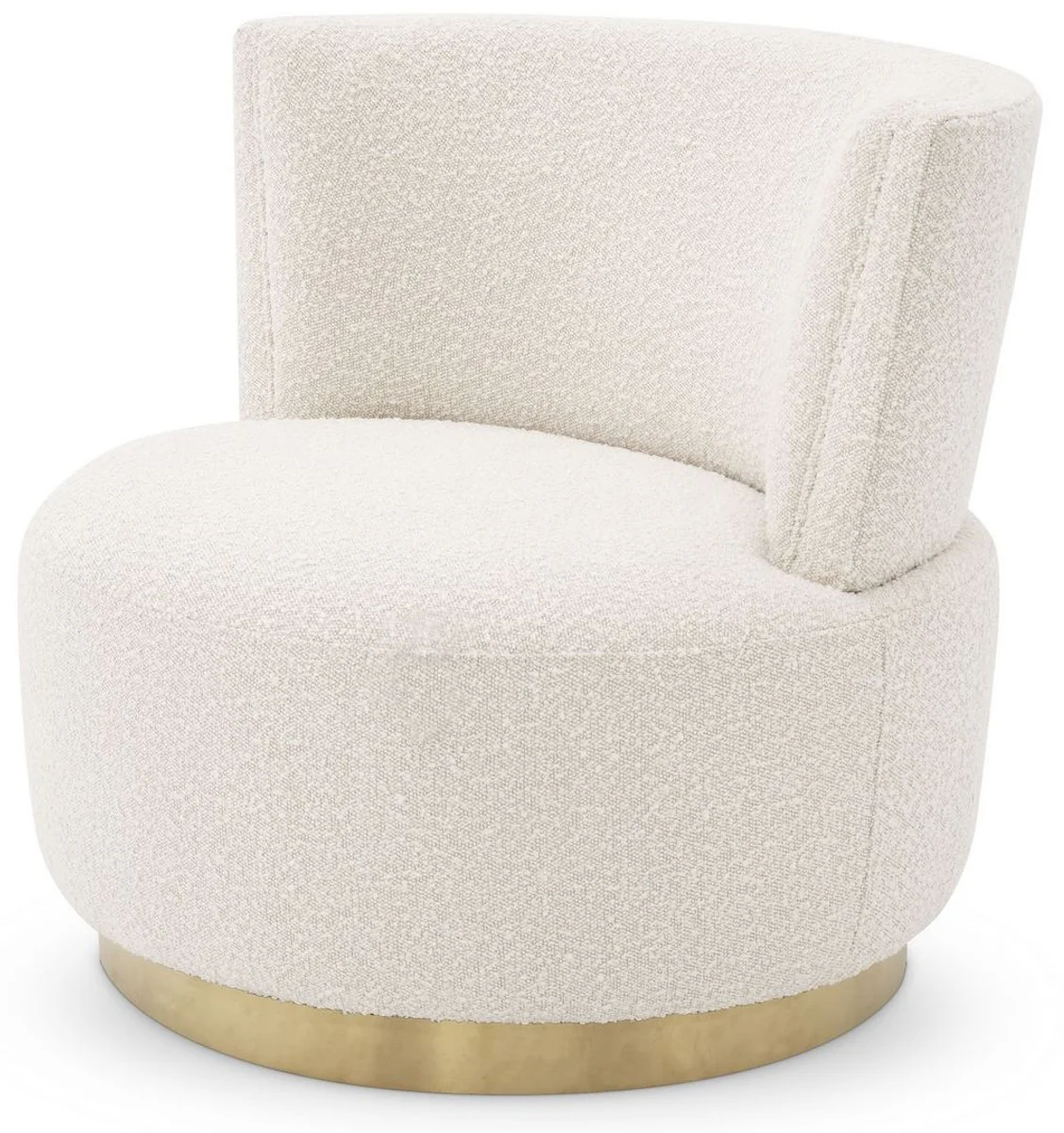 Casa Padrino sill¨®n giratorio de lujo crema / lat¨®n 80 x 80 x A. 76,5 cm - Sill¨®n de Sal¨®n - Muebles de Lujo