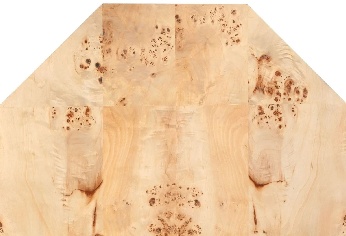 Casa Padrino mesa de centro de lujo natural 76 x 76 x A. 42 cm - Mesa de sal¨®n octogonal de madera maciza - Muebles de sal¨®n - Muebles de hotel - Muebles de lujo