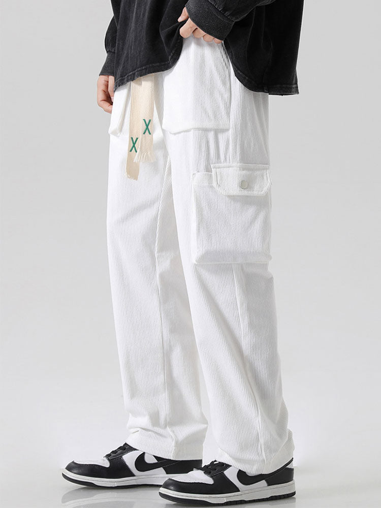 Straight Leg Corduroy Cargo Pants