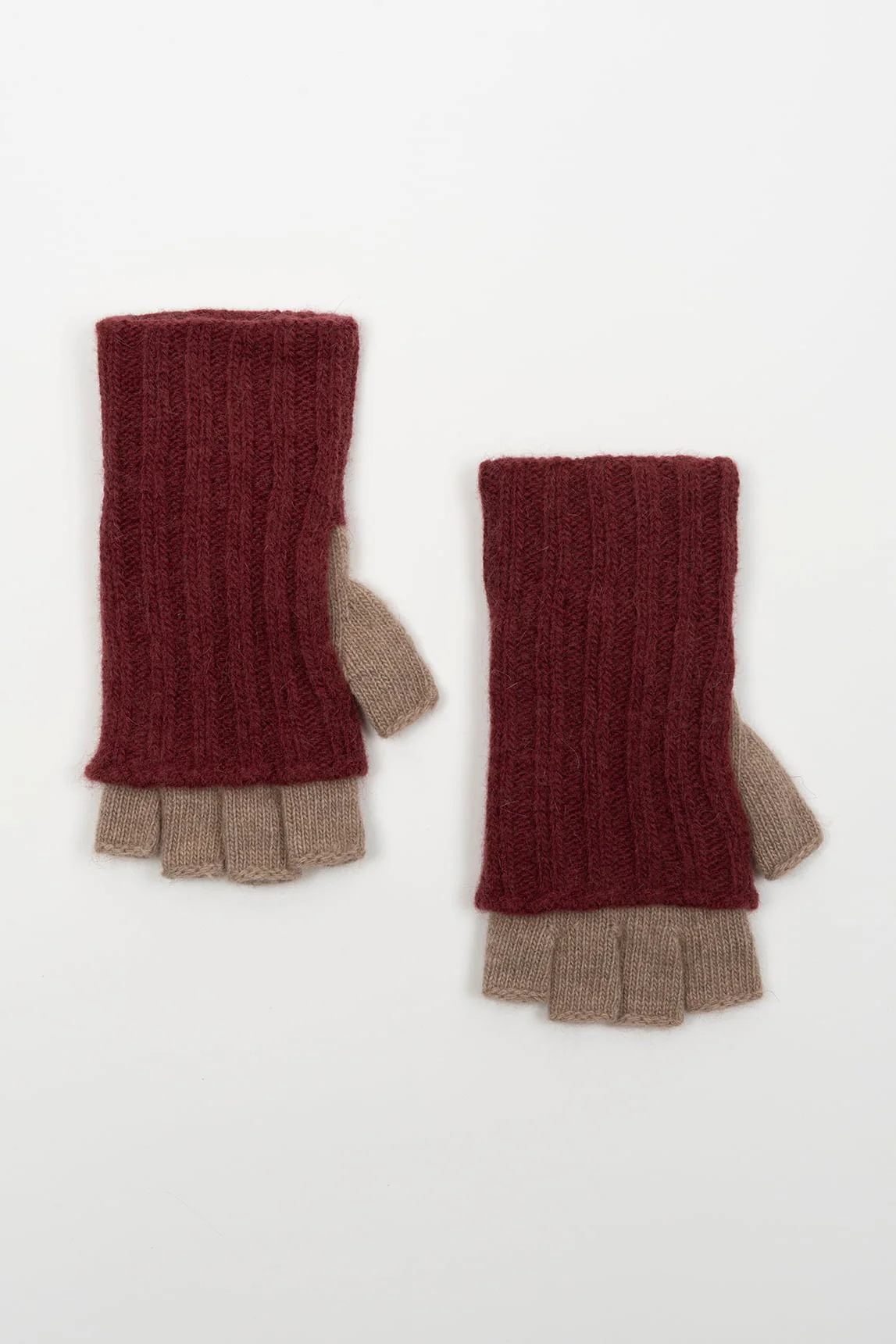 Rivera-spain Guantes mitón Lotte burdeos y topo