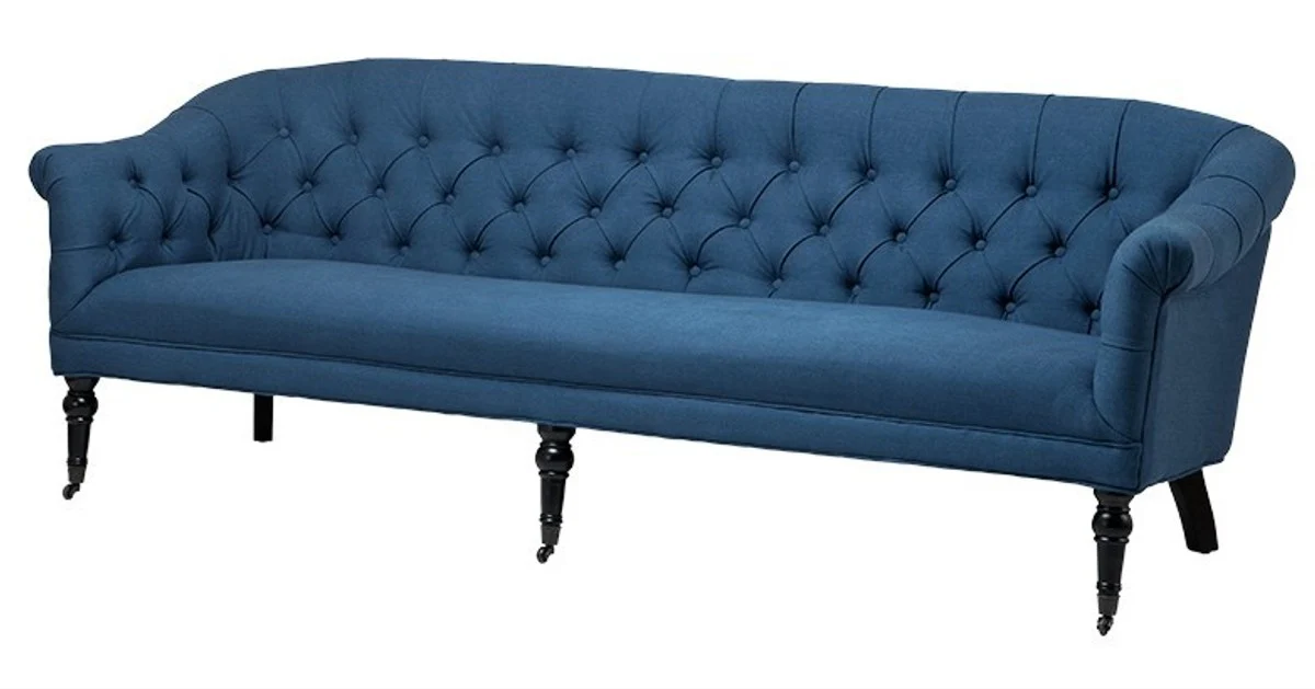 Luxury Baroque sofa Paris Blue from the luxury collection of Casa Padrino - Hotel Cafe Restaurant furniture furnishings