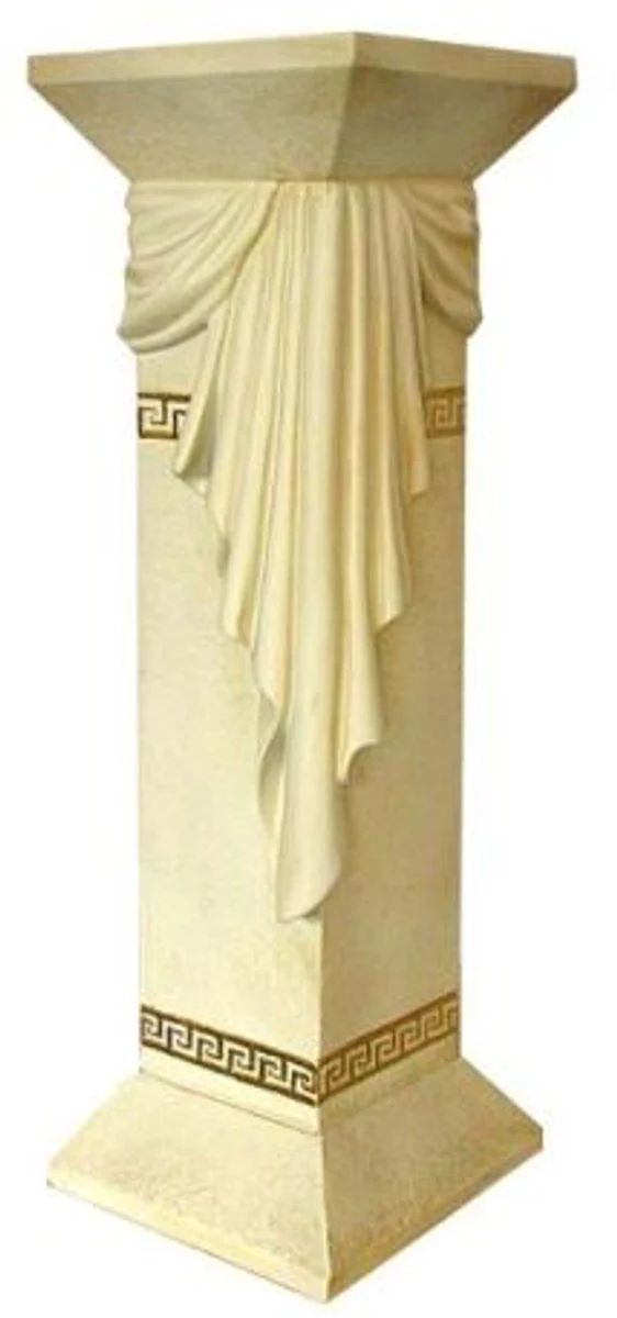 Casa Padrino pilar barroco color arena A. 99 cm - Pilar decorativa noble - Accesorios Decorativos