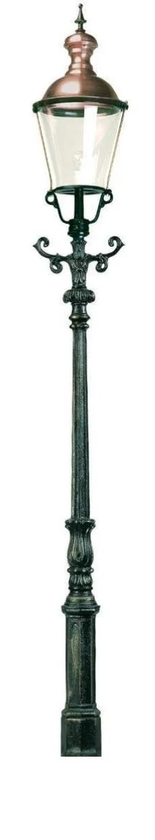 Casa Padrino linterna de jardín verde / cobre Ø 50 x H. 420 cm - Lámpara de Jardín Entrada Nostálgica al aire Libre